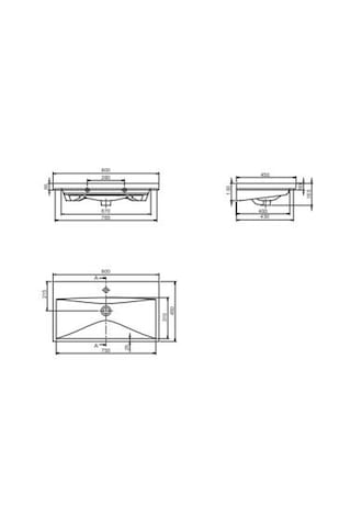 Turkuaz Seramik Elite Etajerli Lavabo 80 x 45 CM