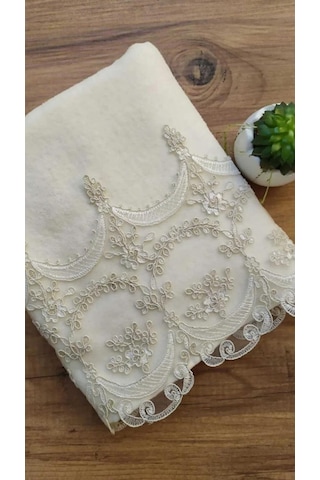 Fabella Çeyizlik Kadife El ve Yüz Havlu Seti 2'li Set 50/90cm Bej - Kahverengi
