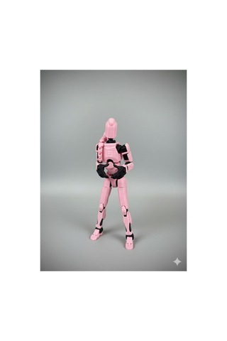 Female Saçlı Pembe Robot Figür Oyuncak Eklemli Aksiyon Modeli
