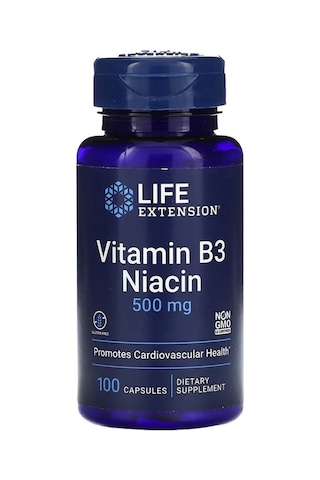 Life Extension, Vitamin B3 Niacin, 500 Mg, 100 Kapsül