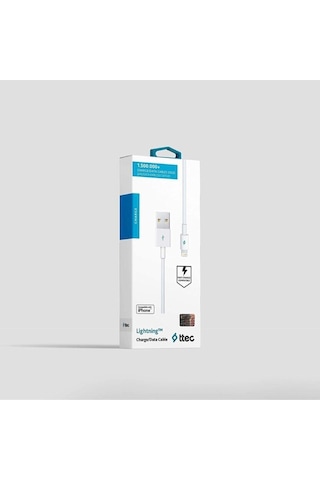 Ttec Lightning Apple, Uyumlu iPhone Şarj Ve Data Kablosu - Beyaz - 100cm - 2dk7508b