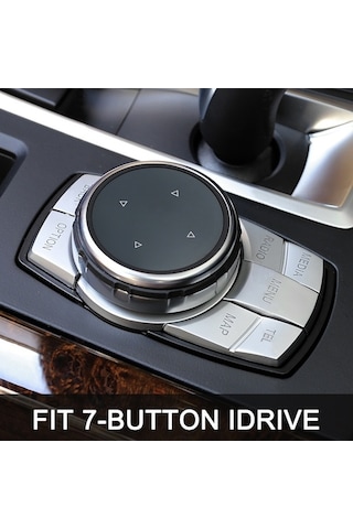 Elmpaly Bmw F10-f30 Serisi İçin Nbt Kontrol Düğmesi Kapak - Abs Krom Kaplama + Temperli Cam, Kullanışlı Ve Estetik Tasarım