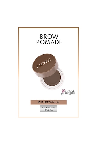 Note Cosmetique Brow Pomade Kalıcı Kaş Pomadı - 02 Mid Brown - Kahverengi