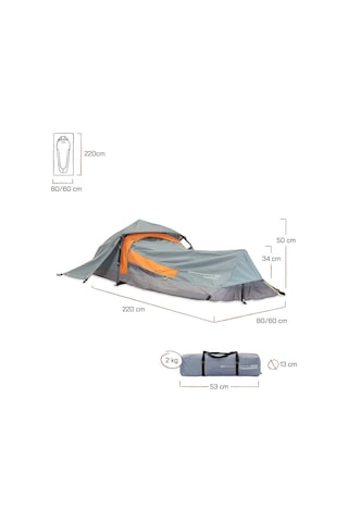 Where Tomorrow Rechteck Otomatik Çadır Gri