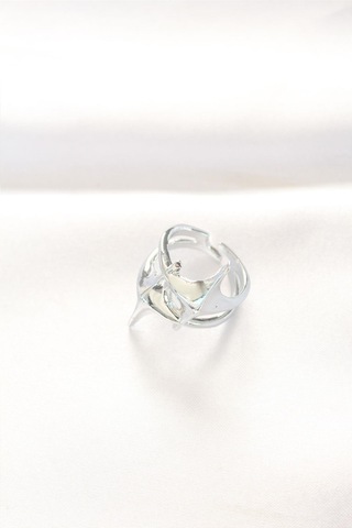 Yıldız Model Silver Renk Ayarlanabilir Yüzük Silver