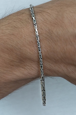 Takı Dükkanı 925 Ayar Gümüş Erkek Bileklik Yuvarlak Kral Model 2,8mm Genişlik 20cm Uzunluk msb03