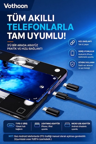 Mep 5 Metre Çift Kameralı İos/android Uyumlu Yılan Endoskop Kamera 8mm 2mp Led Li Sert Kablo Najmaddin