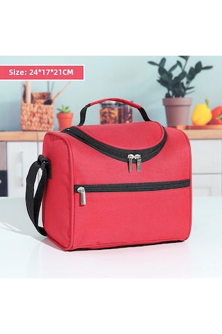 Yuntech01 Büyük Kapasiteli Aluminyum Folyo İçli Isı Saklama Çanta, Ofis/manzaralar İçin Kalın Tasarım El Çantası Kırmızı