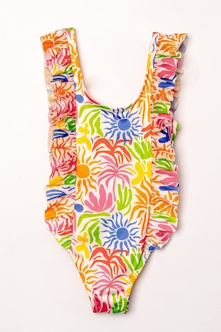 Uv Korumalı Askılı Mayo Kız Çocuk Yüzücü Mayo 5569 Turuncu Turuncu