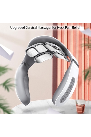 Springsun Taşınabilir Boyun Masaj Aleti - Isıtmalı, 5 Modlu, 18 Seviyeli Şarj Edilebilir Boyun Masaj Cihazı