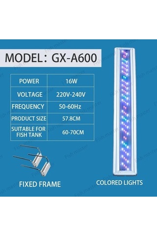 Silkroadselect Longbangdian Shop 60cm Renk Stili Bitkiler Büyüyen Işıklar Balık Tankı Işıkları Küçük Klipsli Işıklar Akvaryum Işınlama Aksesuarları Led Işık Dekorasyon Lambası Renkli