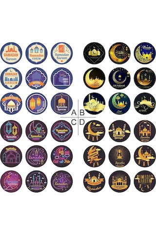 10 Yaprak Eıd Mubarak Etiket Mühür Etiketleri 10 Yaprak C 10 Yaprak C Diğer