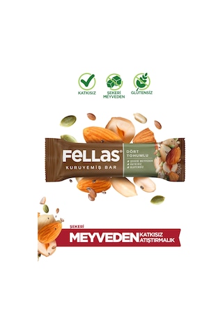 Dört Tohumlu Kuruyemiş Bar 30g x12 Adet