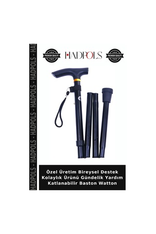 Özel Üretim Bireysel Destek Kolaylık Ürünü Gündelik Yardım Katlanabilir Baston Watton