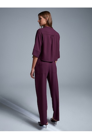 Dilvin 72195 Beli Lastikli Salaş Pantolon-bordo Bordo