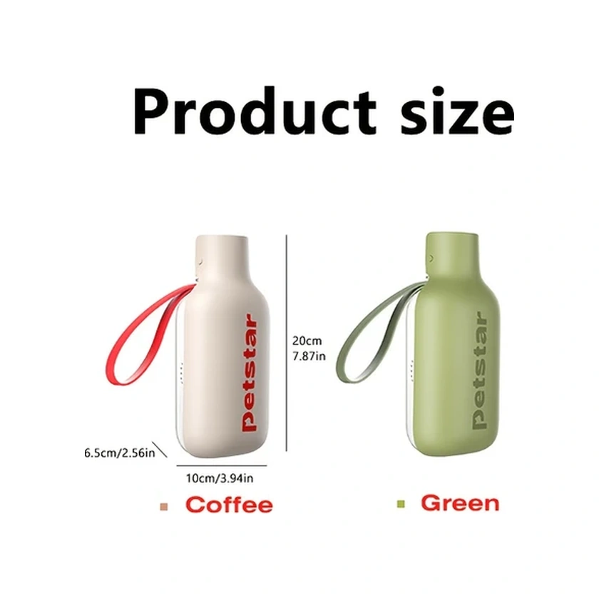 Elmpaly Vealınd Taşınabilir Köpek Kedi Su Kabı Yeşil - Büyük Kapasiteli Seyahat Su Matarası