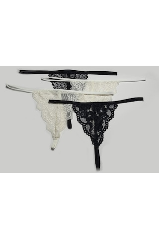 Asist Secret Magic Asm1238 Kadın 4 Lü Renkli Dantel Çağırıcı İsteğim String Çok Renkli