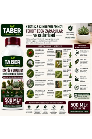 Taber Kaktüs & Sukulent Bitki Bakım Ürünü 500 Ml Konsantre Kaktüs Ve Sukulentler İçin Yapraktan Uygulama Diğer