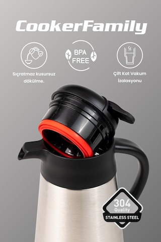 Cooker Family 2 Litre Paslanmaz Çelik Termos Ckr2112 Diğer
