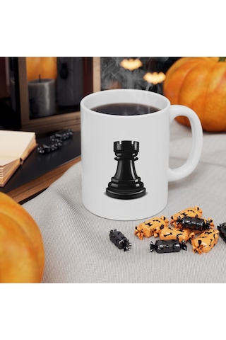 Satranç Kale Baskılı Kupa Bardak Çok Renkli