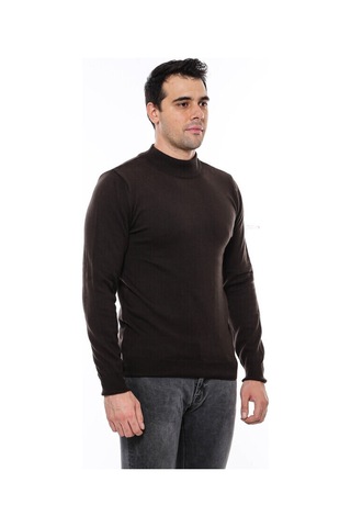 Yarım Balıkçı Yaka Kahverengi Triko 001