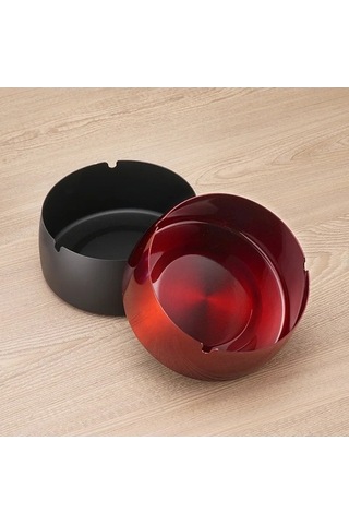 Ulzyvf Tablası Sigara Rüzgar Paslanmaz Metal Mavi Küllük Kül İçin Gümüş Geçirmez Çelik Xm