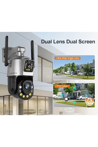 36x Optik Zoomlu Ptz Çift Kameralı Ev Ofis Tarla Kablosuz 6mp 4k Wifi Kamera