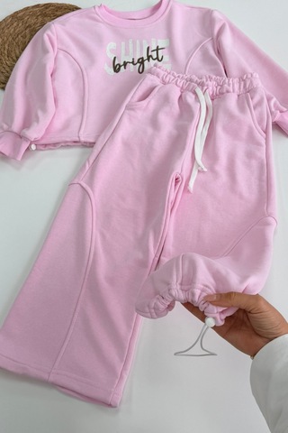 Noble Kids Kız Çocuk Baskılı Pembe Eşofman Takımı