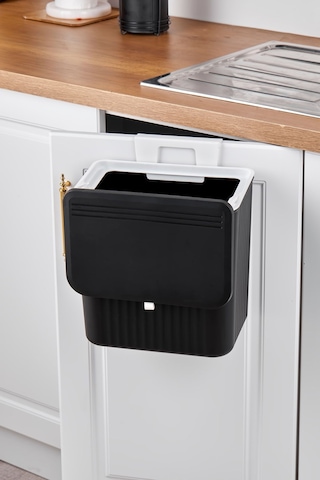 Origa 15 Lt Mutfak Tezgah Üstü Ve Dolap Askılı Çöp Kovası Siyah