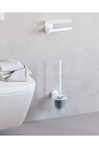 Tecno White Tuvalet Fırçalık - Mat Beyaz Mat Beyaz