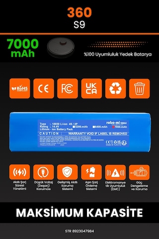 360s9 7000.mah Robot Süpürge Bataryası