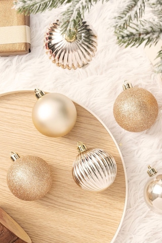 Karaca 17'li Set Top Ağaç Süsü Gold 6 cm