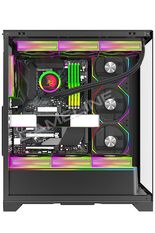Gameline Artıst 7x Argb Kumandalı Fan Usb 3.0 E-atx Gaming Bilgisayar Kasası Siyah