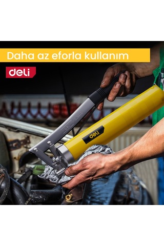 Delı Profesyonel Gres Yağ Tabancası 400cc Çelik Gövdeli