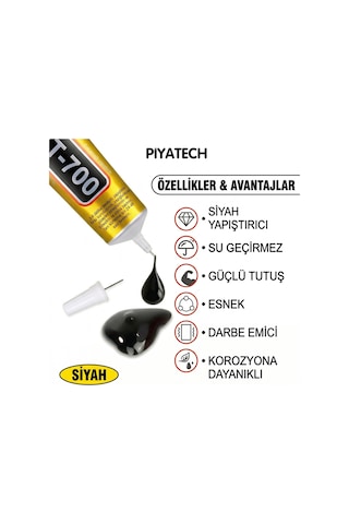 T-7000 50 Ml Çok Amaçlı Siyah Yapıştırıcı - Güçlü Tutuş
