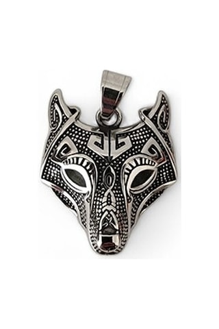 Çelik Kolye Ucu Kurt Gümüş