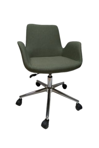 Çalışma Koltuğu Büro Sandalyesi Yeşil Keten Kumaş