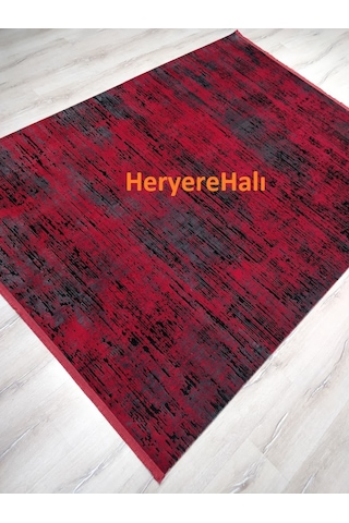 Eko Halı Sateen St 20 Kırmızı Hav Vermez Yıkanabilir Kaymaz Halı