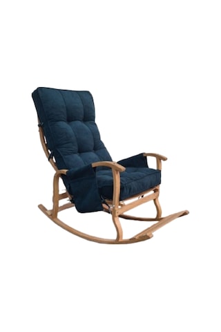 Enda Home Mosso Çift Minderli Ahşap Sallanan Sandalye Tv Baba Koltuğu Dinlenme Koltuğu Petrol Yeşili