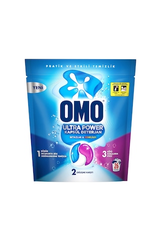 Omo Ultra Power Kapsül Deterjan Beyazlar Ve Renkliler 26 Yıkama X1 Diğer