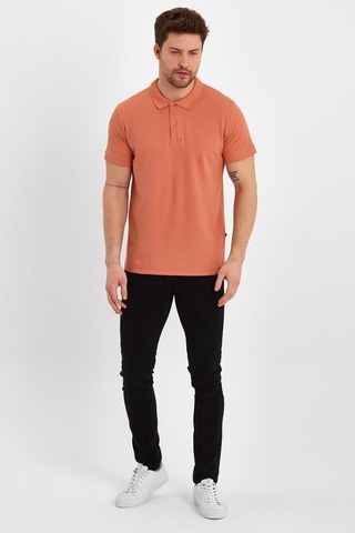 Nemonti Premium Penye Polo Yaka T-shırt Aprıcot Crush