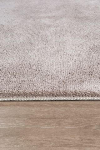 Vl Comfort Peluş Halı Gri Overloklu Kahverengi