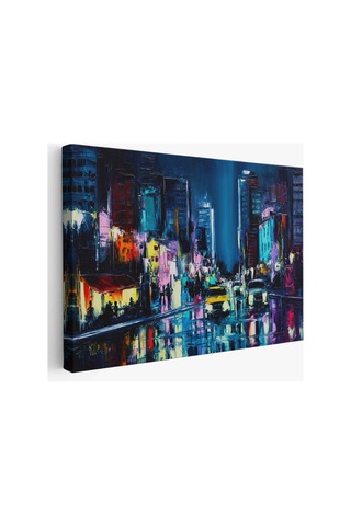 New York Gece Manzarası Yağlıboya Dekoratif Duvar Tablosu