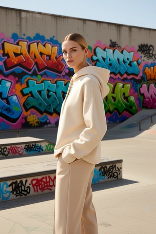Benerly Kadın Kapüşonlu Düşük Kol Oversize Örme Sweatshirt Fonksiyonel Da Taş