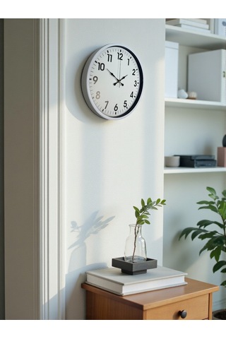 36 Cm Beyaz Dekoratif Duvar Saati Diğer 47493378