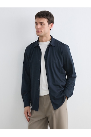 Lcw Vision Lacivert Regular Fit Erkek Dokulu Gömlek