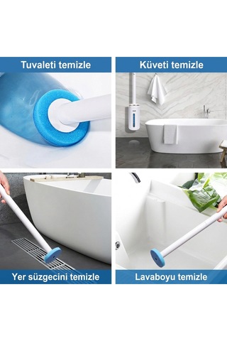 8 Adet 1 Paket Okyanus Premium Deterjanlı Tek Kullanımlık Tuvalet Temizleme Süngeri Duvara Mon