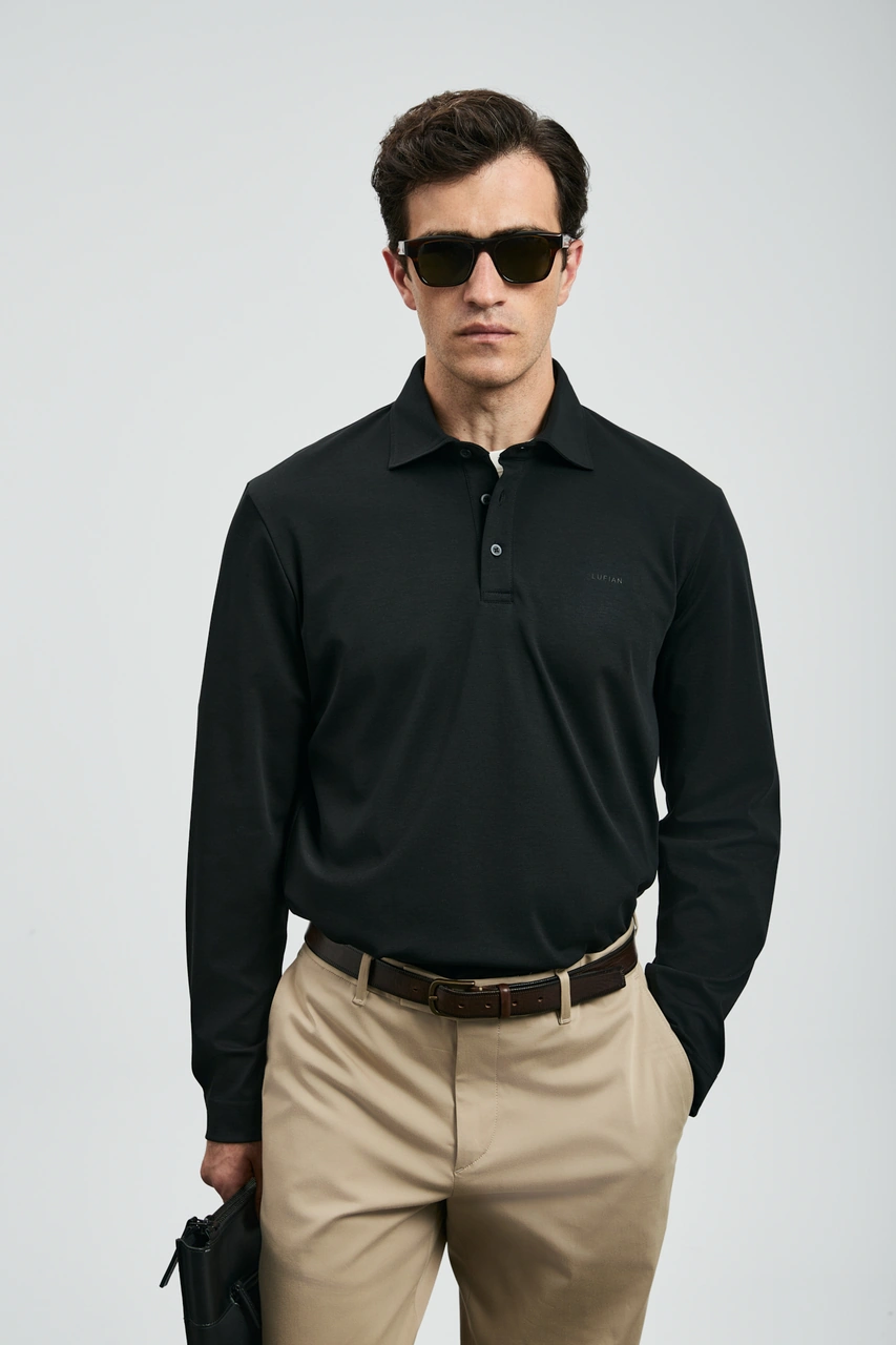 Lufian Rocky Smart Erkek Polo Tişört Siyah Siyah 112040044100100 Siyah