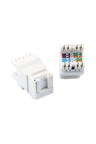 10 Adet - Rj45 Cat6 Utp 180 Derece Keystone Jack
