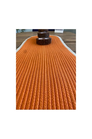 Jüt, Hasır, Dekoratif Masa Örtüsü, Runner 35x100 Cm, Amerikan Servis, Sehpa Örtüsü, Bohem Tarzı Turuncu Krem Turuncu Krem